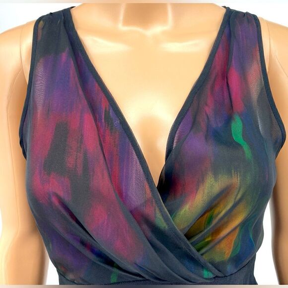 Anthropologie:Pins and Needles Shiffon Rainbow Mini Dress Size 2 - Picture 2 of 9